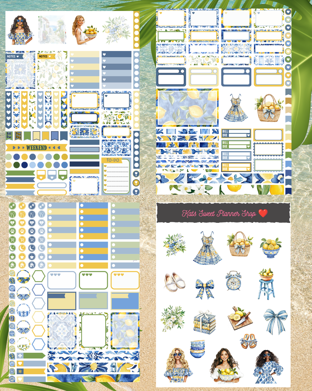 Caribbean Summer Vertical Sticker Kit