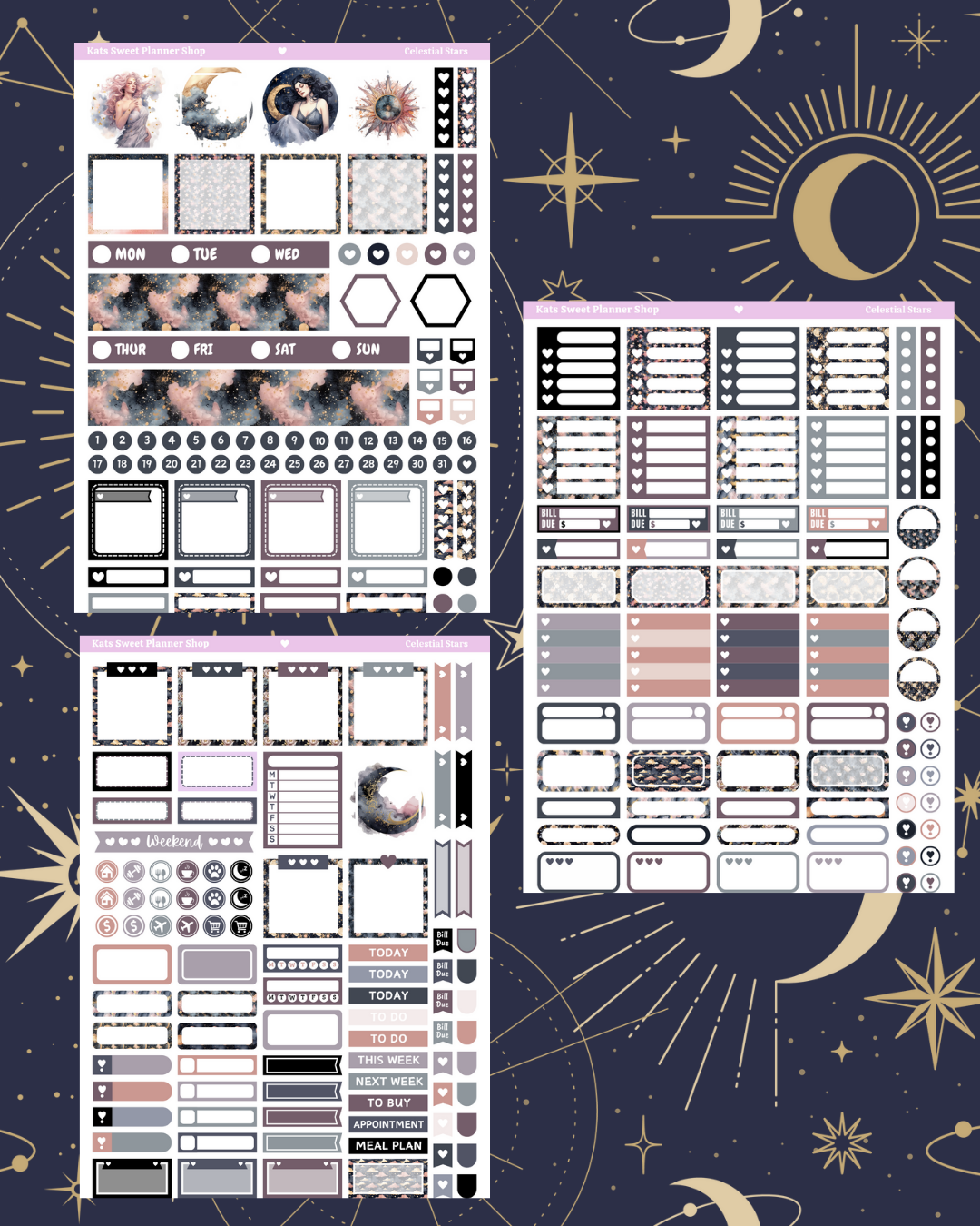 Celestial Stars Hobo Cousin Sticker Kit