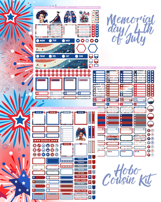Memorial Day/4th of July Hobo Cousin Sticker Kit