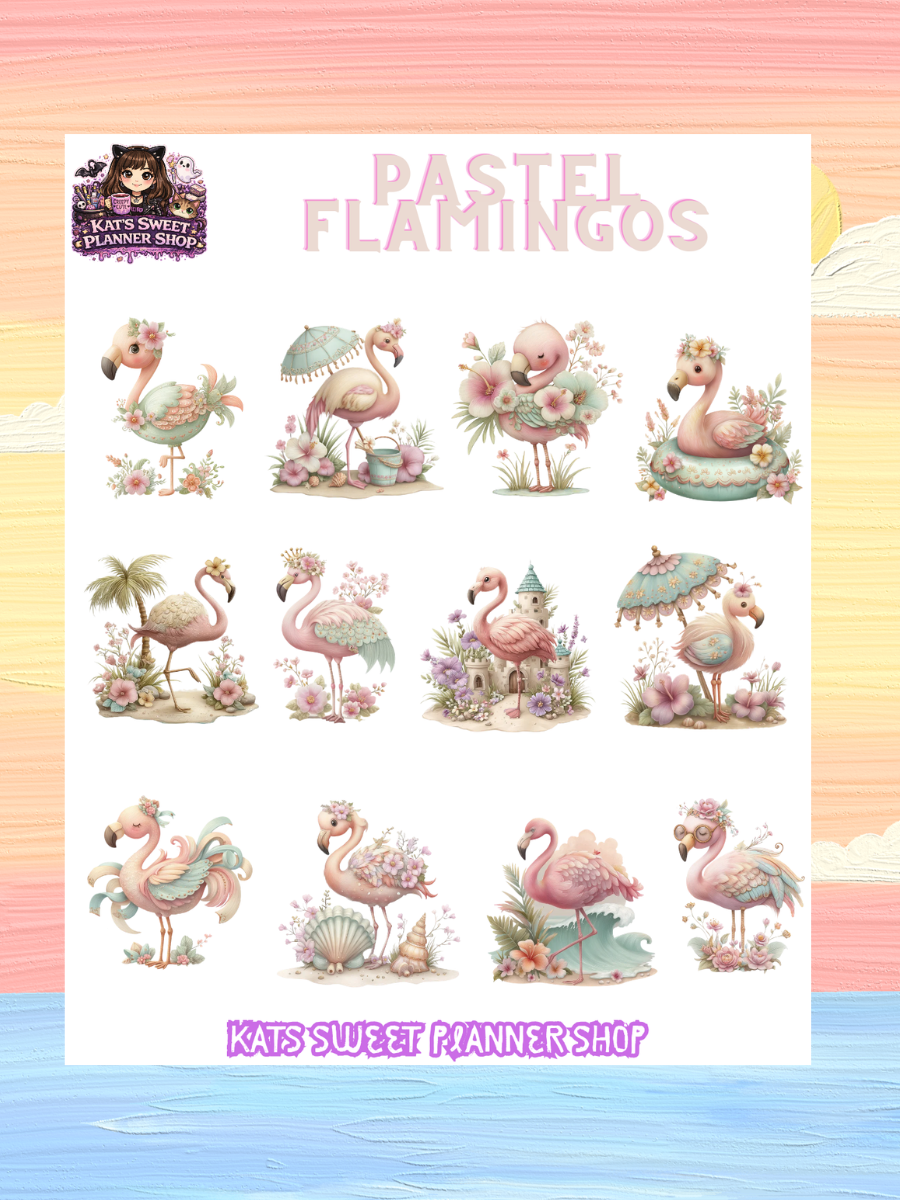 Pastel Flamingos