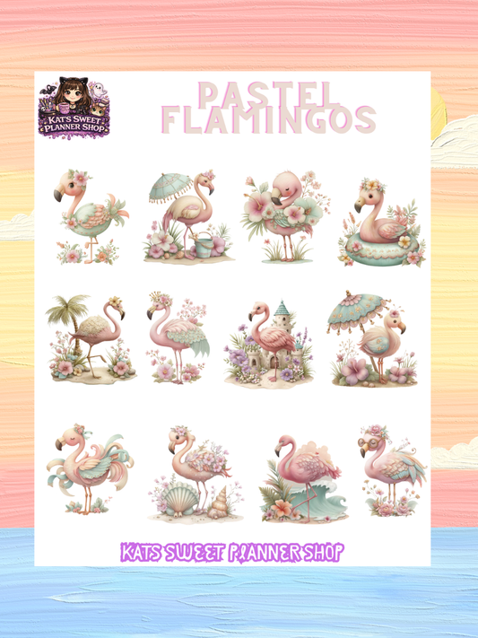 Pastel Flamingos