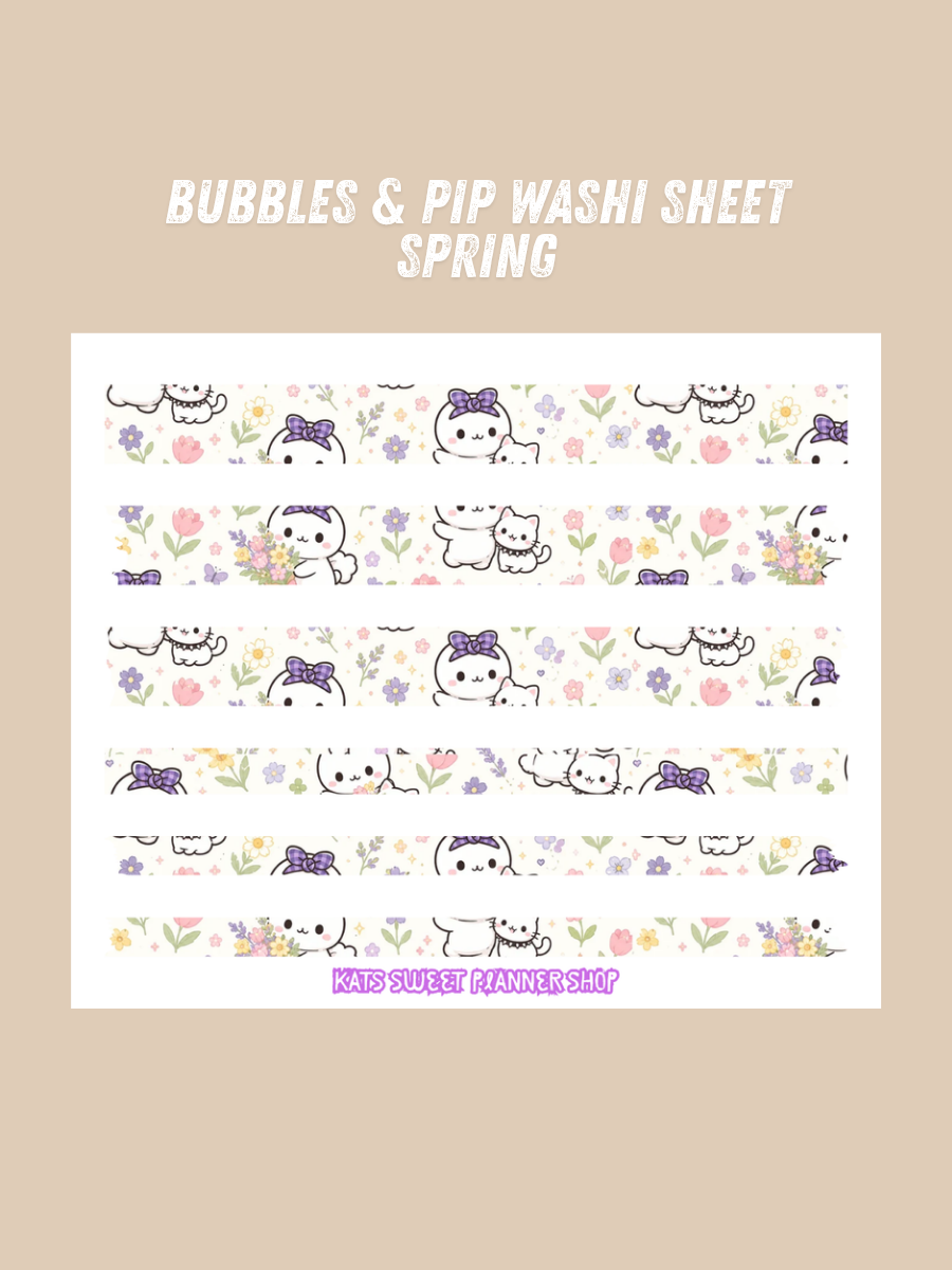 Bubbles & Pip Washi Sheets