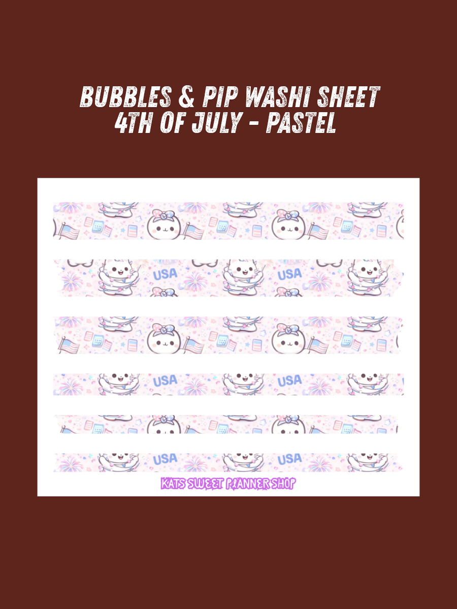 Bubbles & Pio- Patriotic Washi Set