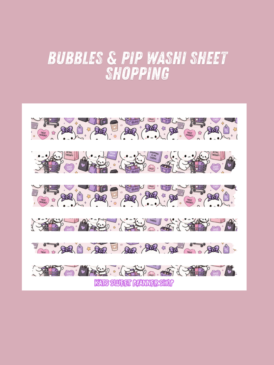 Bubbles & Pip Washi Sheets
