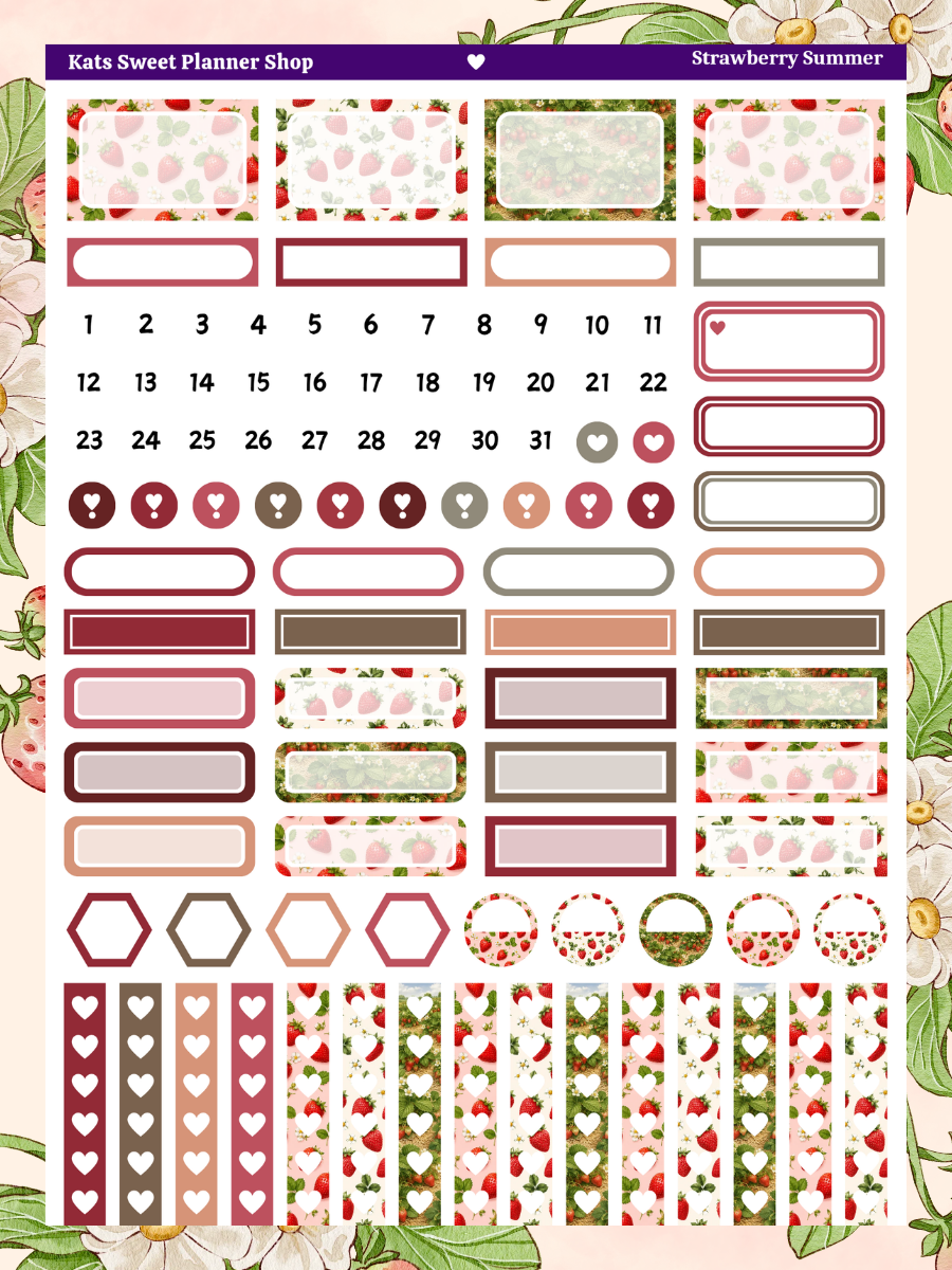 Strawberry Summer EC Sticker Kit