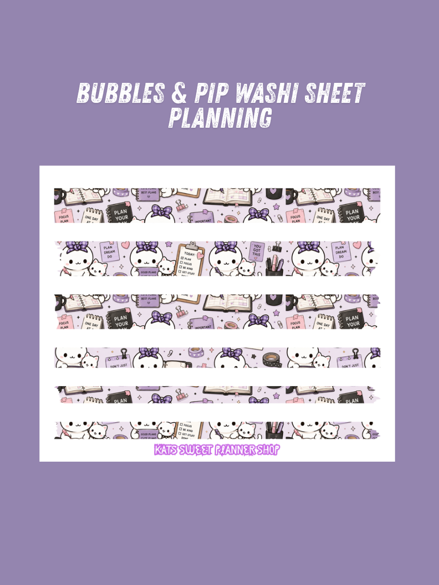 Bubbles & Pip Washi Sheets