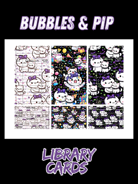 Bubbles & Pip- Library Cards