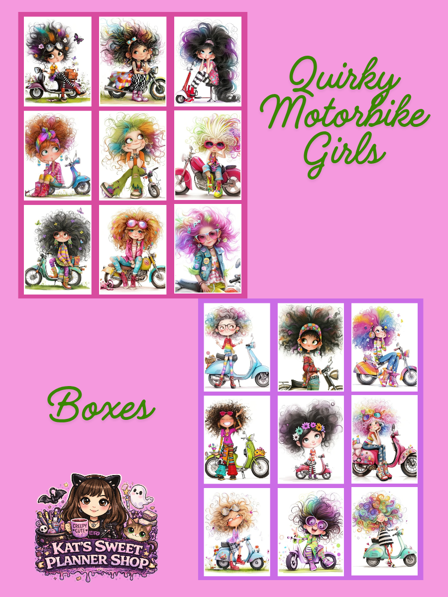 Quirky Motorbike Girls - Boxes