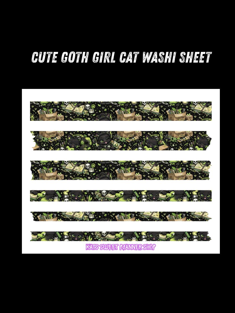 Cute Goth Girl Washi Set