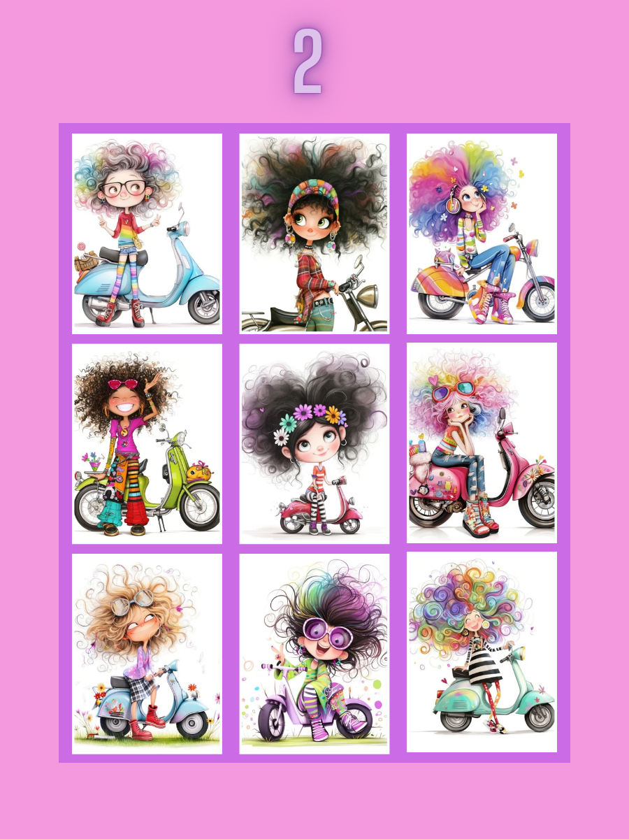 Quirky Motorbike Girls - Boxes