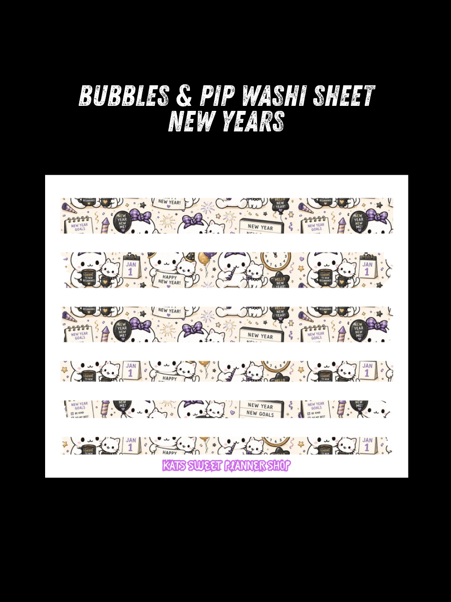 Bubbles & Pip Washi Sheets