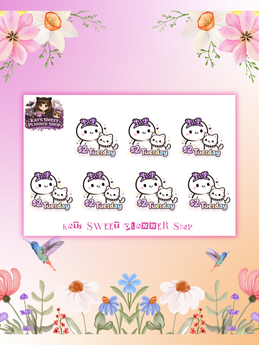 $2 Tuesday Bubbles & Pip Mini Sticker sheet