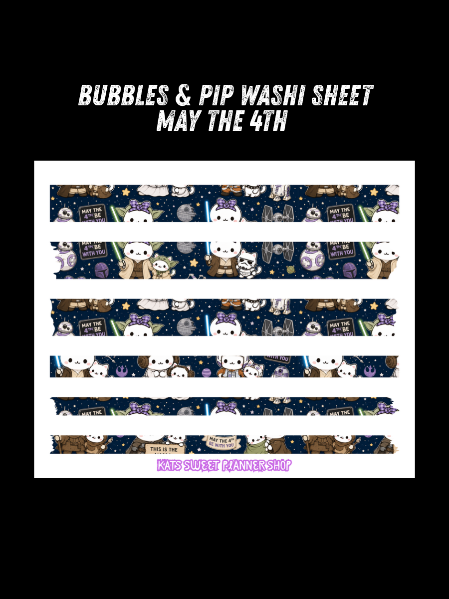 Bubbles & Pip Washi Sheets
