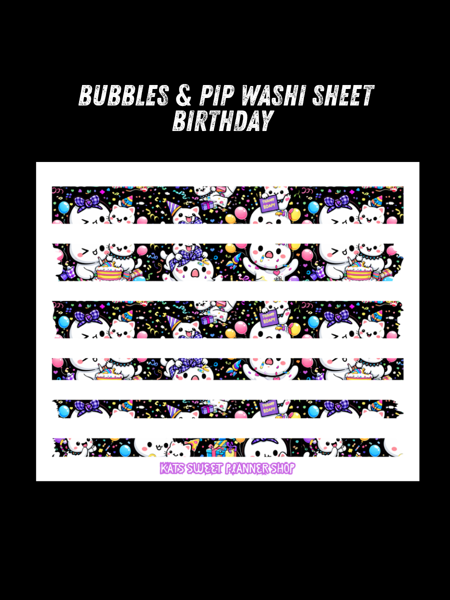 Bubbles & Pip Washi Sheets