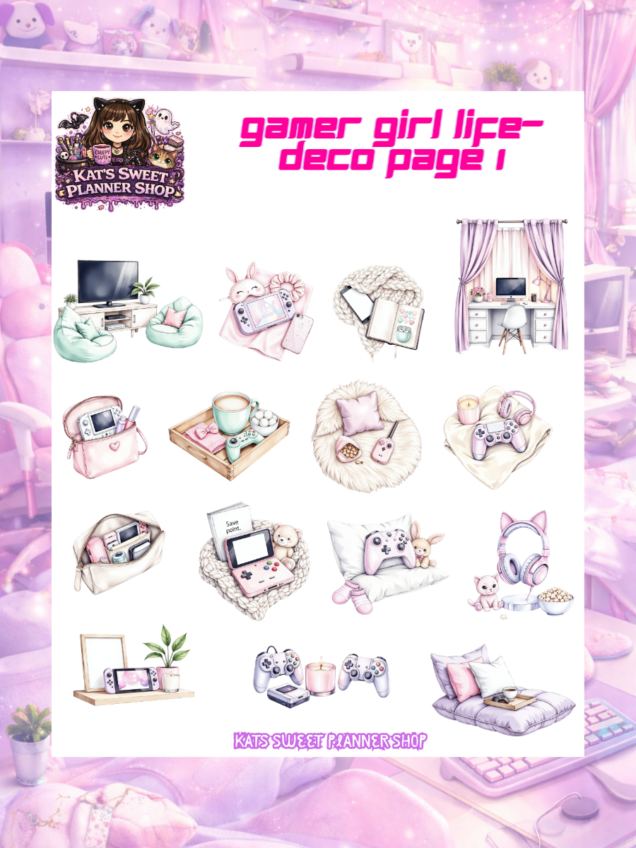 Gamer Girl Sticker Kits