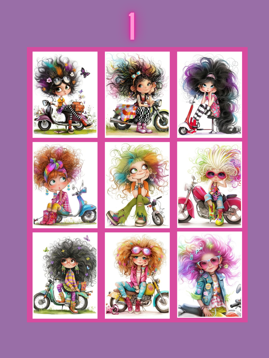 Quirky Motorbike Girls - Boxes
