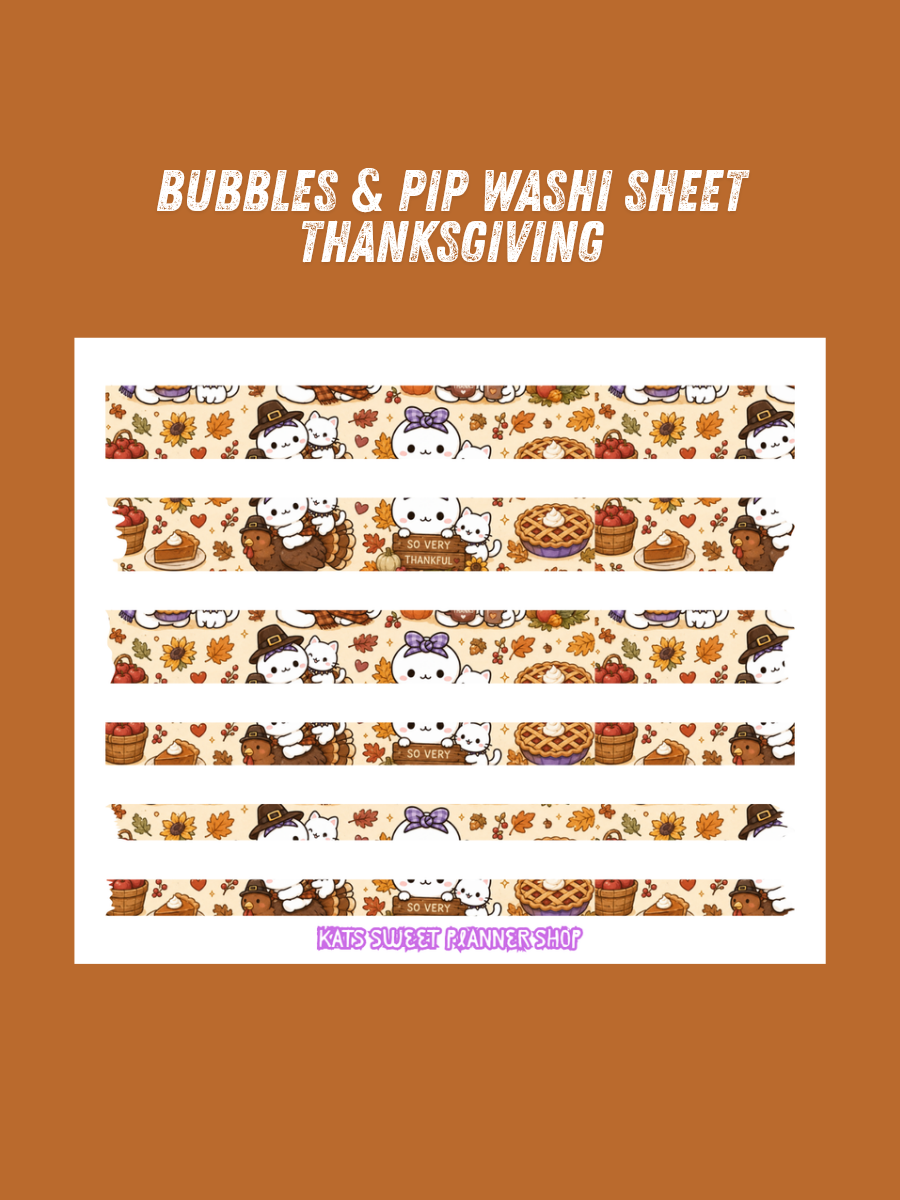 Bubbles & Pip Washi Sheets