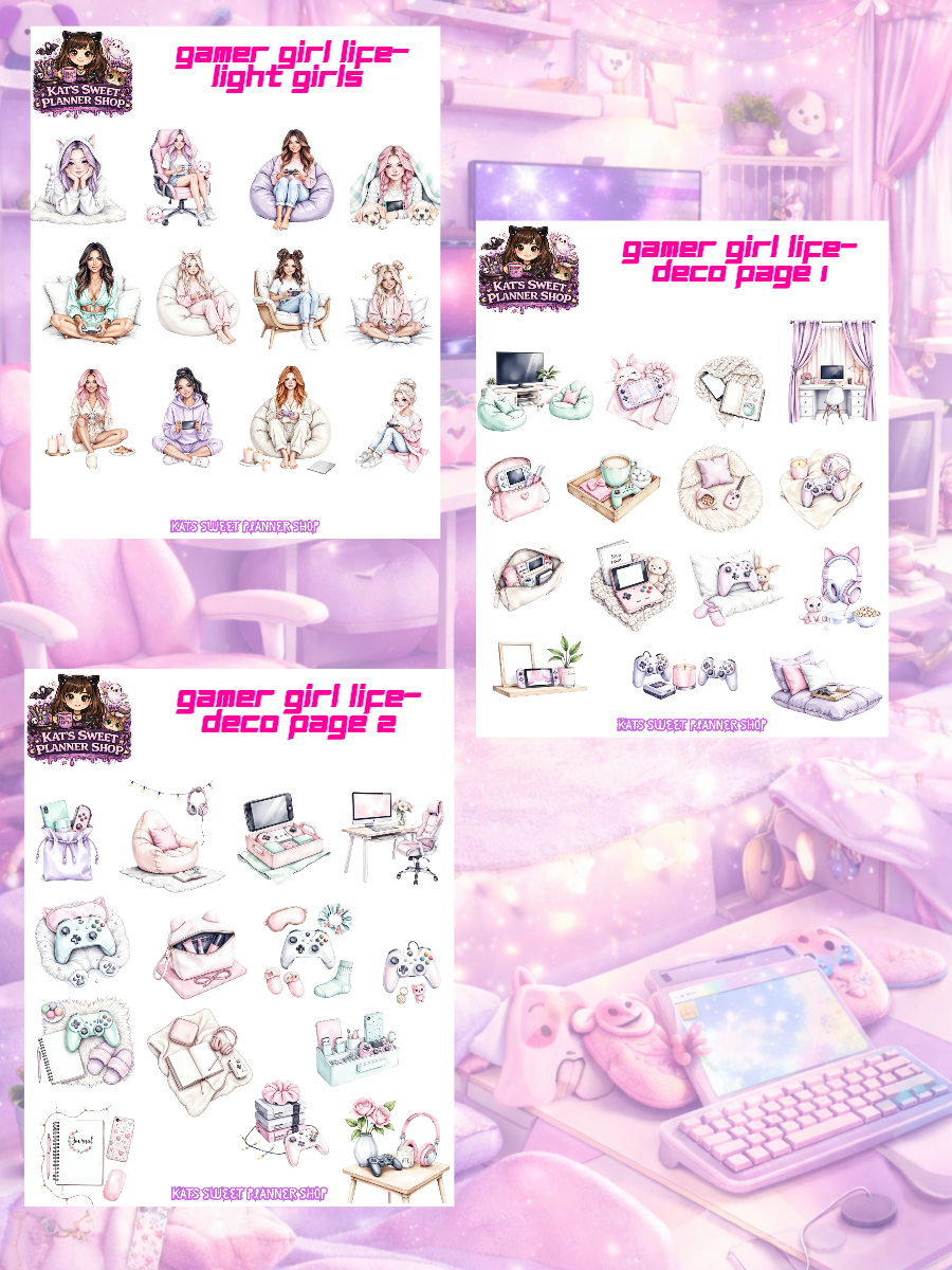 Gamer Girl Sticker Kits