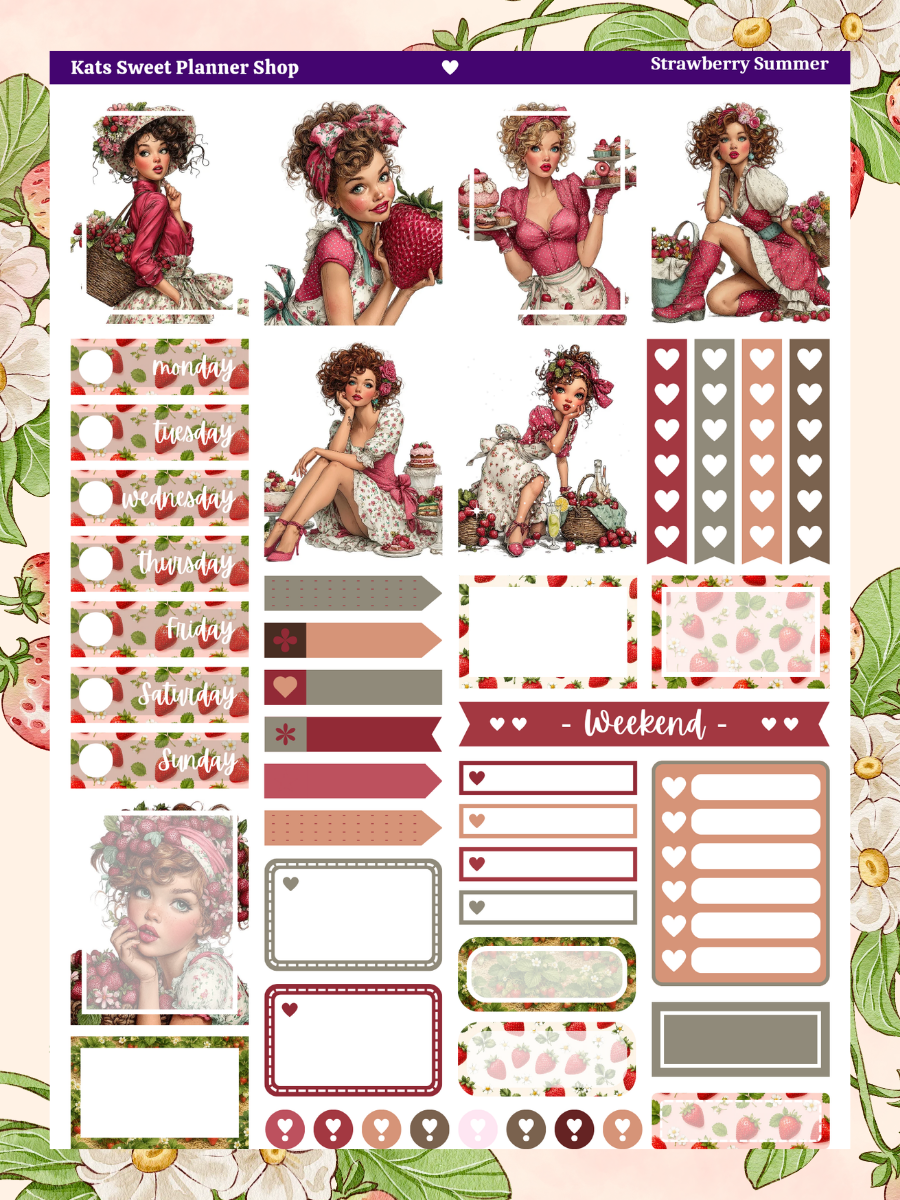 Strawberry Summer EC Sticker Kit