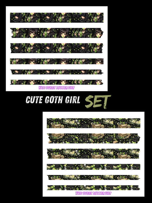 Cute Goth Girl Washi Set