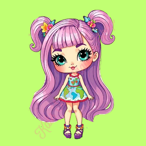 Earth Day Doll Die Cut Sticker