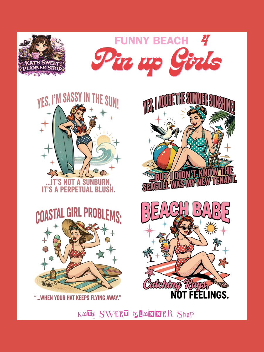 Funny Beach Pin-up Girls