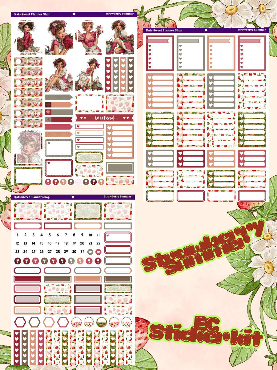 Strawberry Summer EC Sticker Kit
