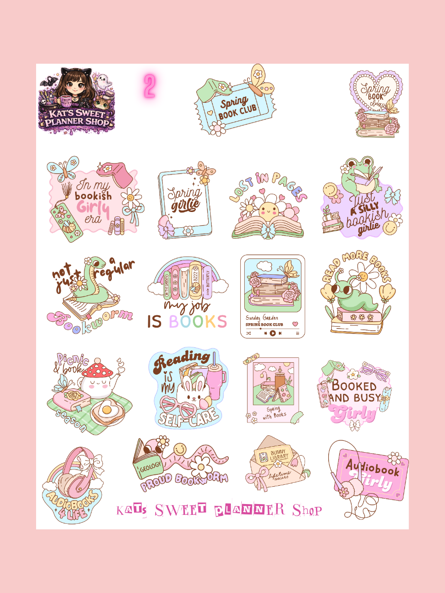 Spring Book Club Sticker Set