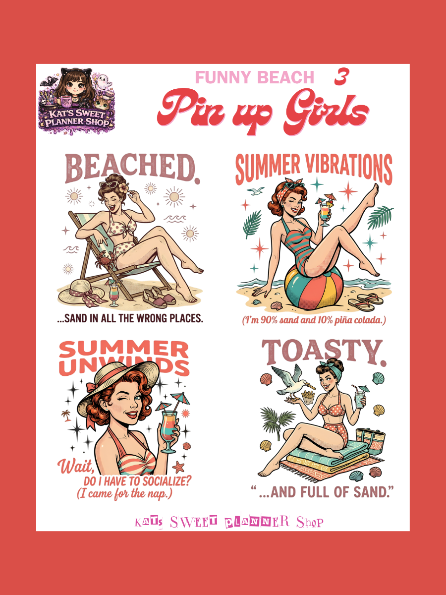 Funny Beach Pin-up Girls