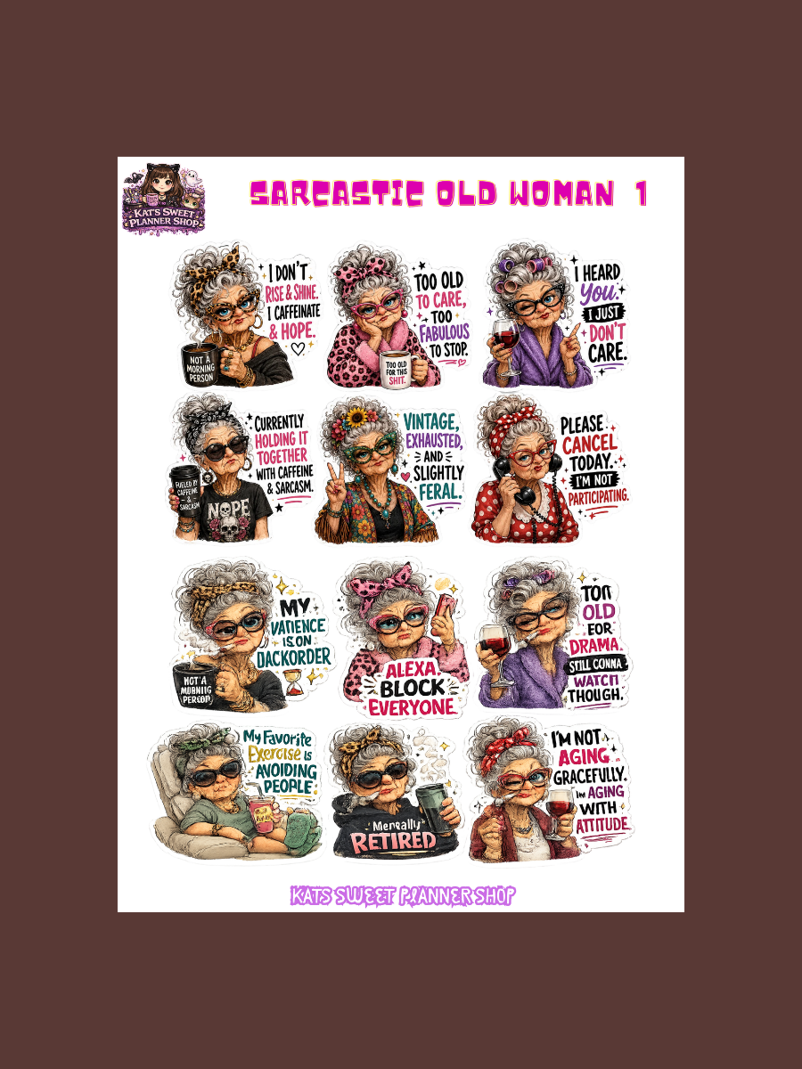 Sarcastic Old Woman Set