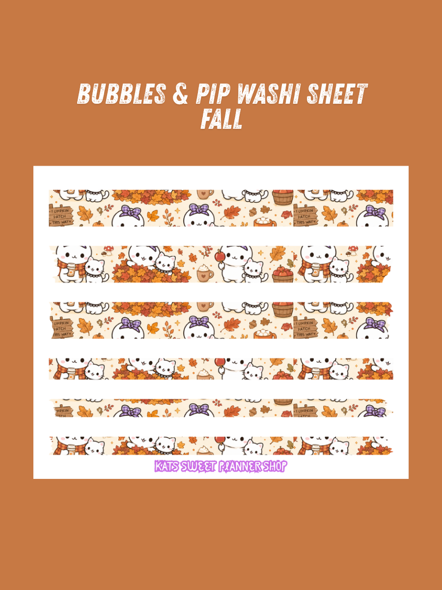 Bubbles & Pip Washi Sheets