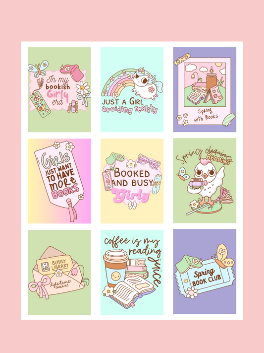 Spring Book Club Sticker Set
