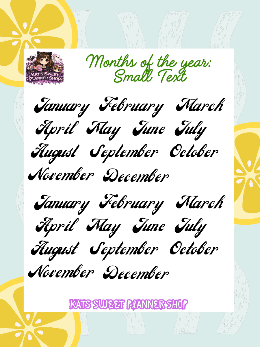 Months of the Year