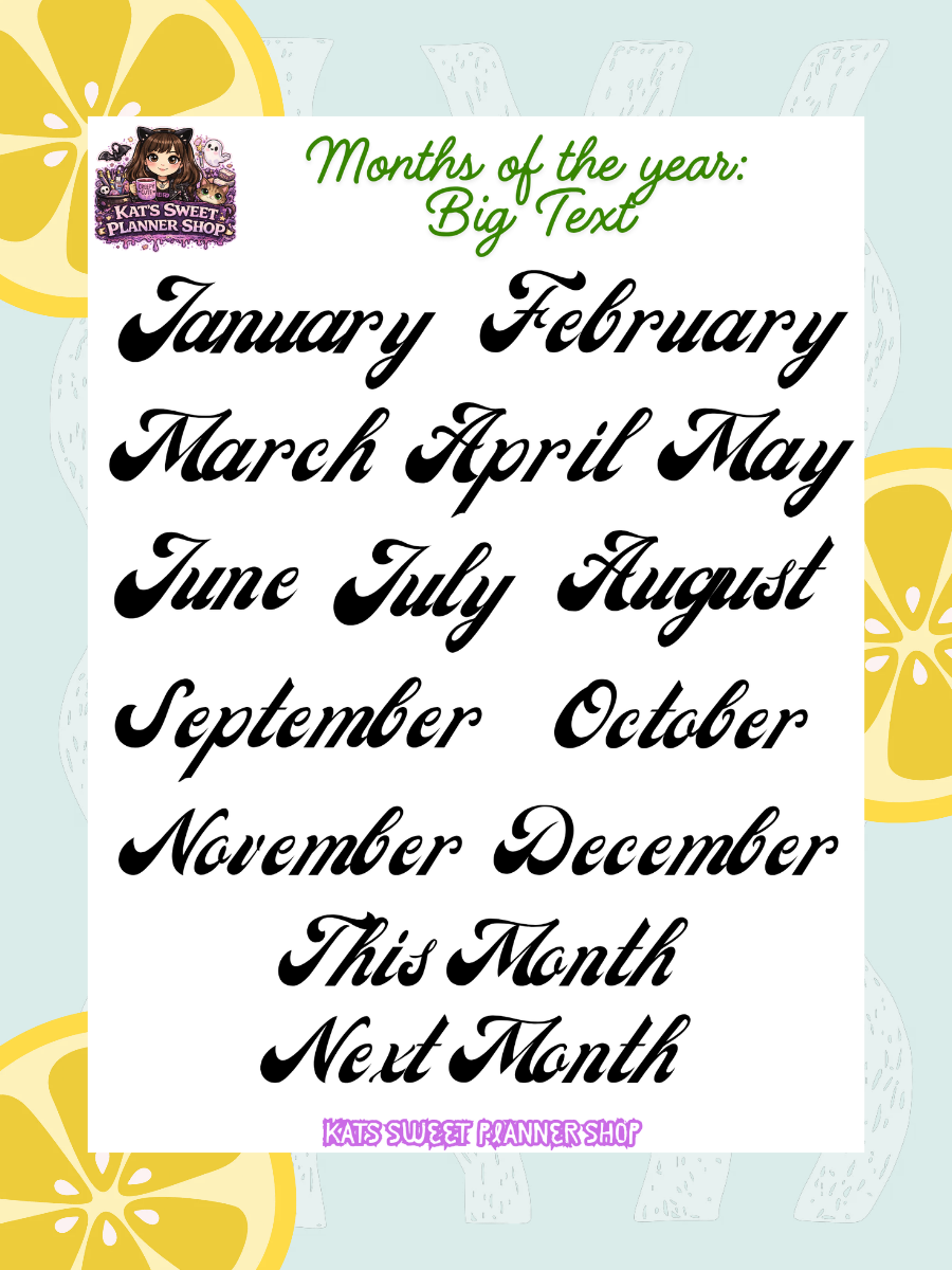Months of the Year