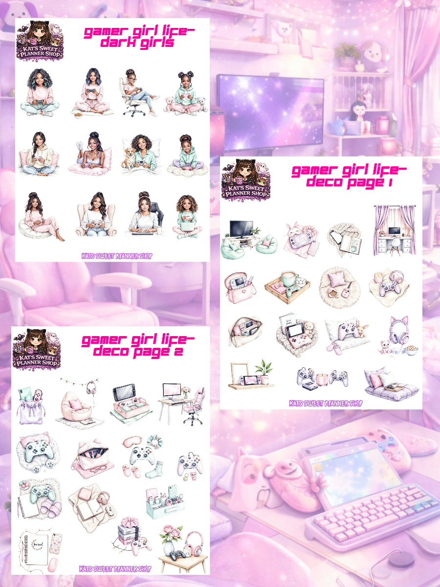 Gamer Girl Sticker Kits